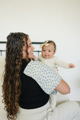 Blue Blossom Muslin Burp Cloth - HoneyBug 