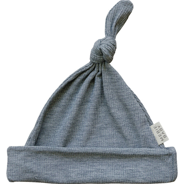 Heather Grey Ribbed Bamboo Newborn Knot Hat - HoneyBug 