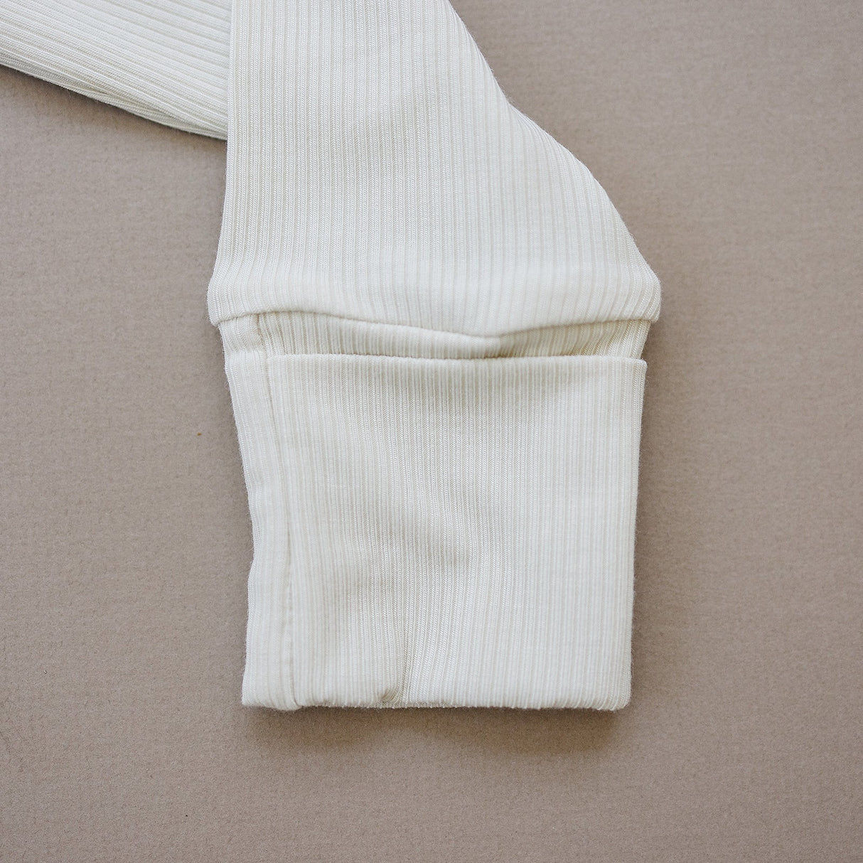 Cream Ribbed Bamboo Zipper - HoneyBug 