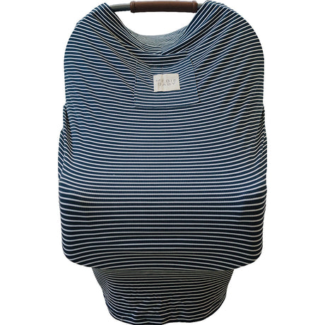 Navy Stripes Ribbed Bamboo Multi-Use Cover - HoneyBug 