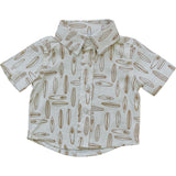 Surfboard Linen Button Up Shirt - HoneyBug 