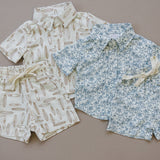 Palm Tree Linen Button Up Shirt - HoneyBug 