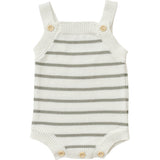 Sage Stripe Knit Bubble Romper - HoneyBug 