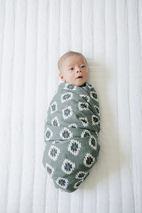 Southwest Aztec Muslin Swaddle Blanket - HoneyBug 