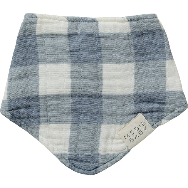 Dusty Blue Gingham Classic Muslin Bib - HoneyBug 