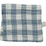 Dusty Blue Gingham Muslin Burp Cloth - HoneyBug 