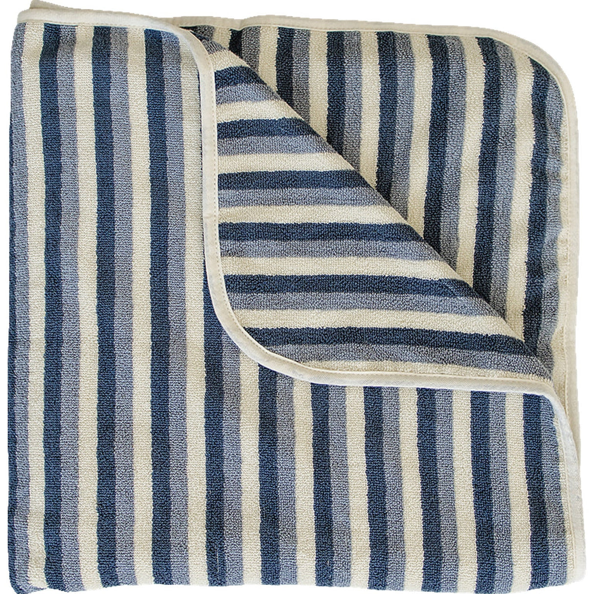 Blue Stripe Organic Cotton Beach Towel - HoneyBug 