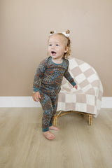 Navy Floral Bamboo Cozy Set - HoneyBug 