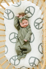 Olive Bamboo Footed Zipper - HoneyBug 