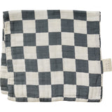 Charcoal Checkered Muslin Burp Cloth - HoneyBug 