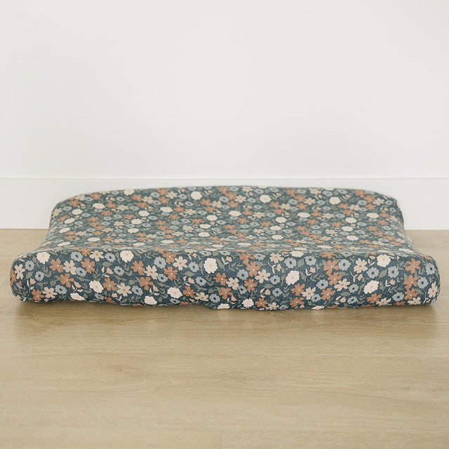 Midnight Floral Print Muslin Changing Pad Cover - HoneyBug 