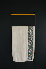 Taupe Stripe + Midnight Floral Muslin Quilt - HoneyBug 