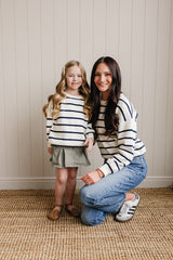 Navy Stripe Knit Sweater - HoneyBug 