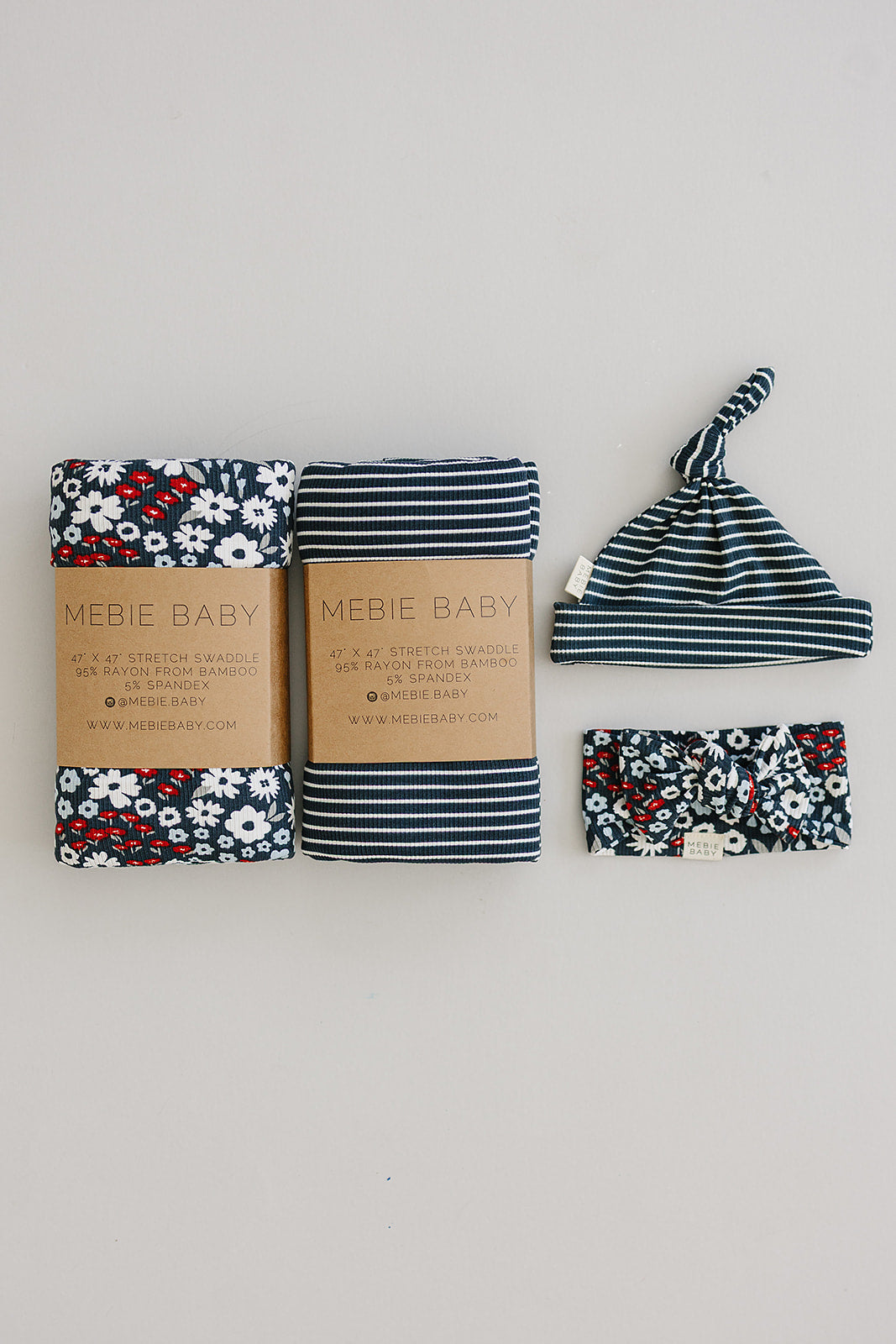 Americana Floral Ribbed Bamboo Head Wrap - HoneyBug 