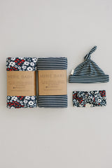 Americana Floral Ribbed Bamboo Head Wrap - HoneyBug 