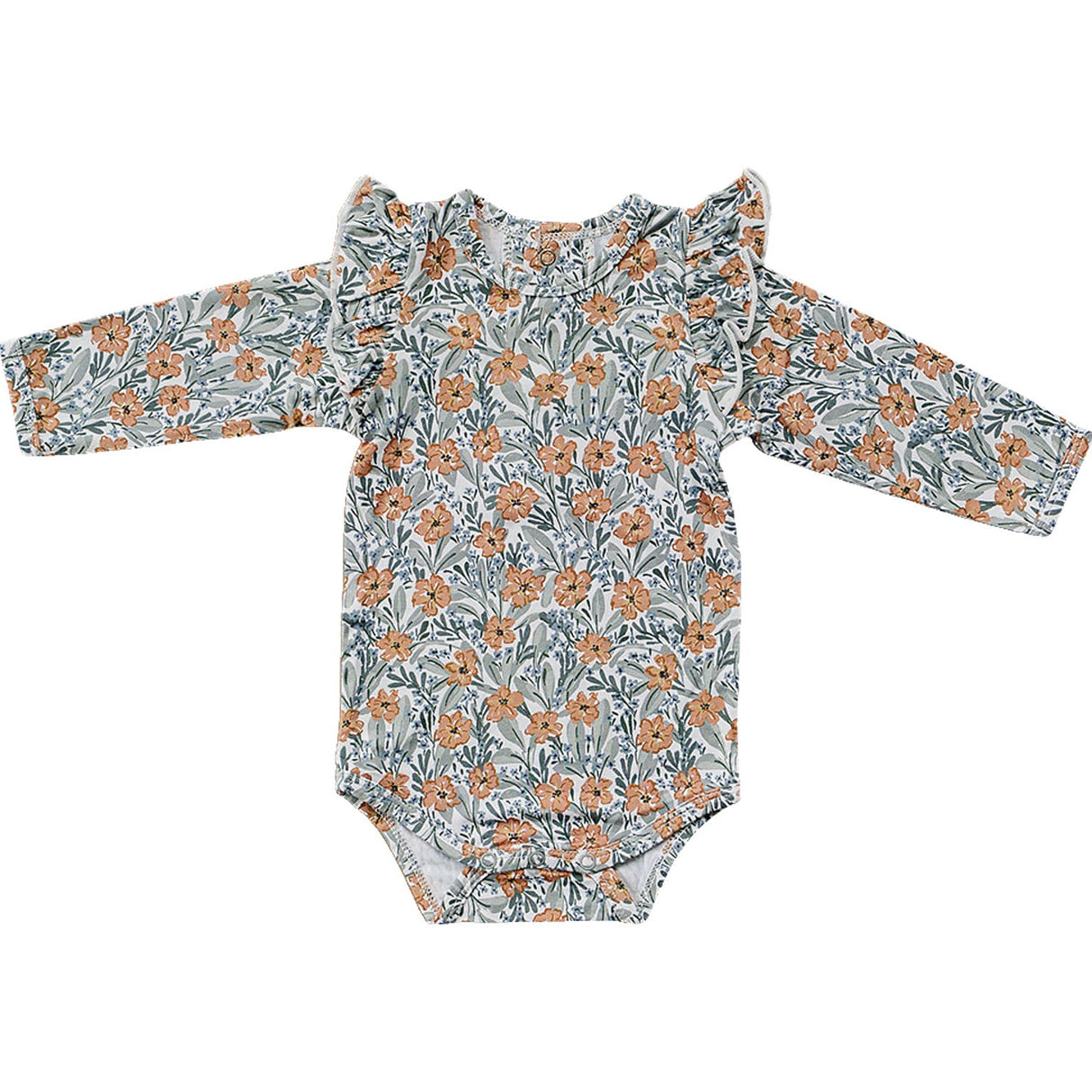 Dainty Meadow Ruffle Sleeve Bamboo Bodysuit - HoneyBug 