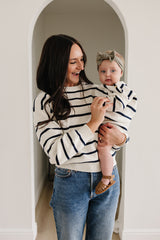 Navy Stripe Knit Sweater - HoneyBug 