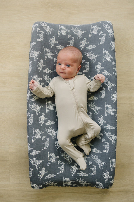 Wild West Muslin Changing Pad Cover - HoneyBug 