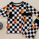 Bamboo Two Piece Set | Checker Blaze