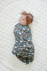 Midnight Floral Muslin Swaddle Blanket - HoneyBug 