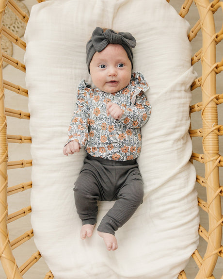 Dainty Meadow Ruffle Sleeve Bamboo Bodysuit - HoneyBug 