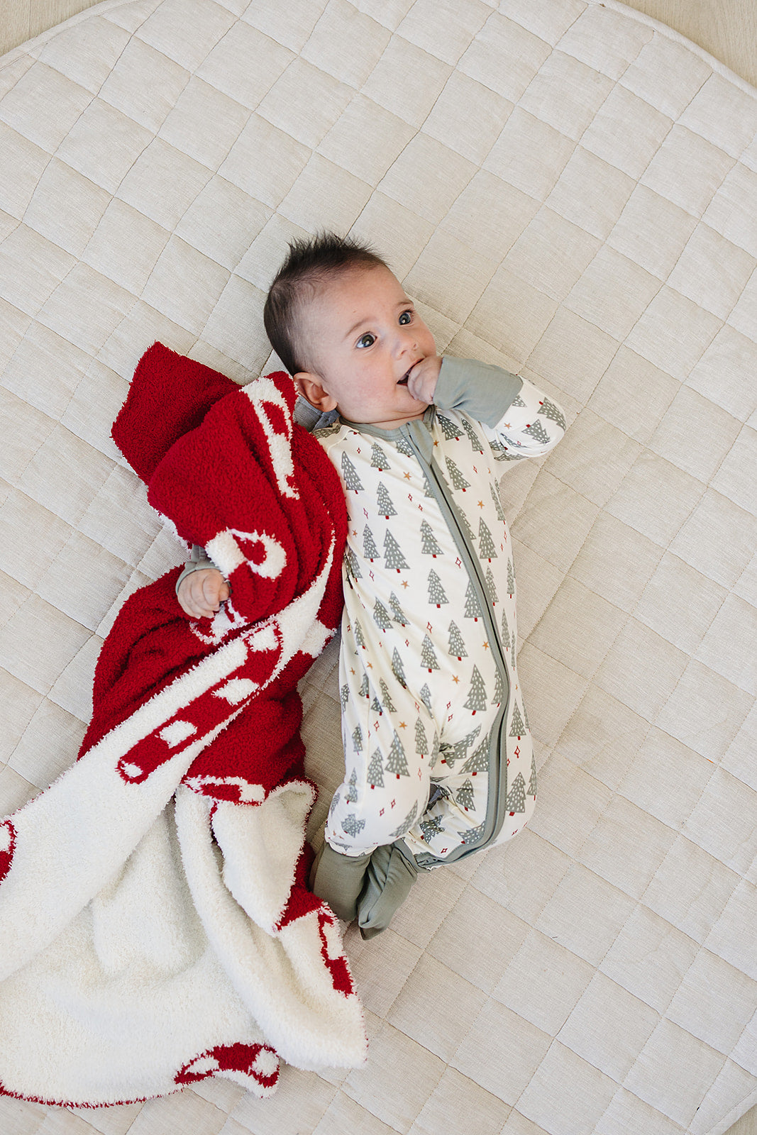 Candy Cane Plush Blanket - HoneyBug 