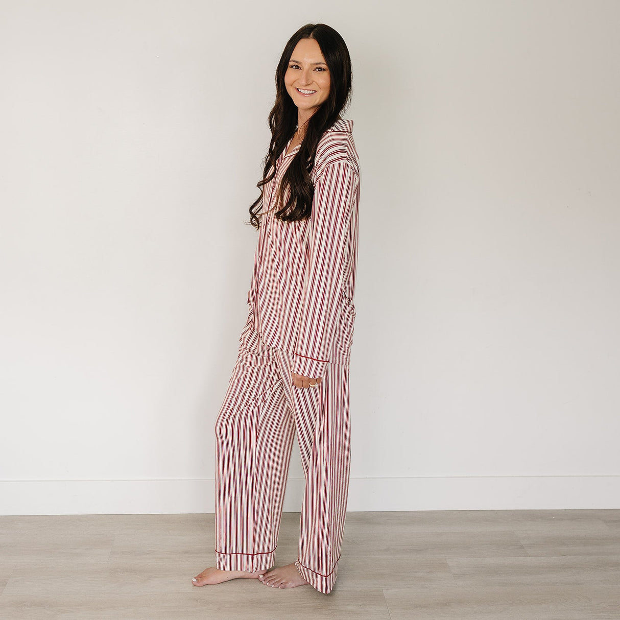 Adult Red Stripes Pajama Set - HoneyBug 