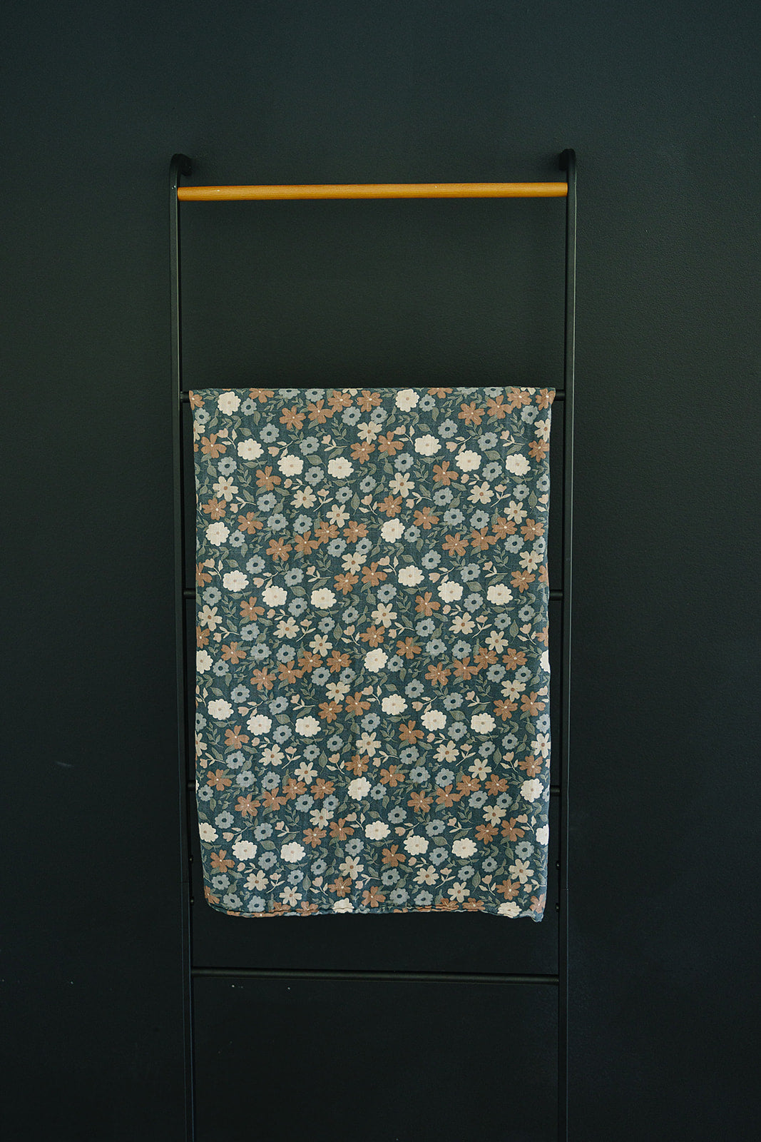 Midnight Floral Muslin Swaddle Blanket - HoneyBug 