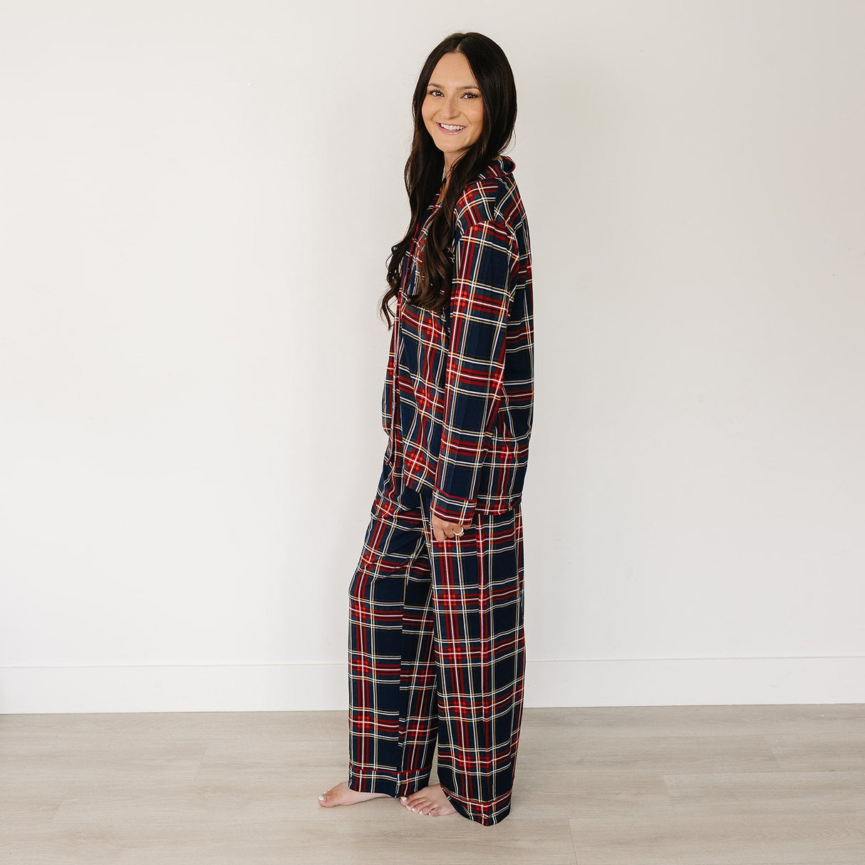 Adult Christmas Plaid Pajama Set - HoneyBug 