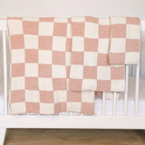 Pink Checkered Plush Blanket