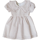 Taupe Stripe Peter Pan Collar Dress