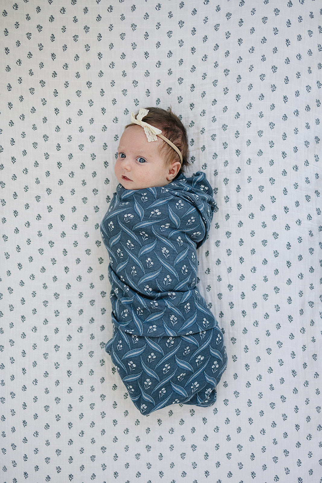 Cream Berry Muslin Crib Sheet - HoneyBug 