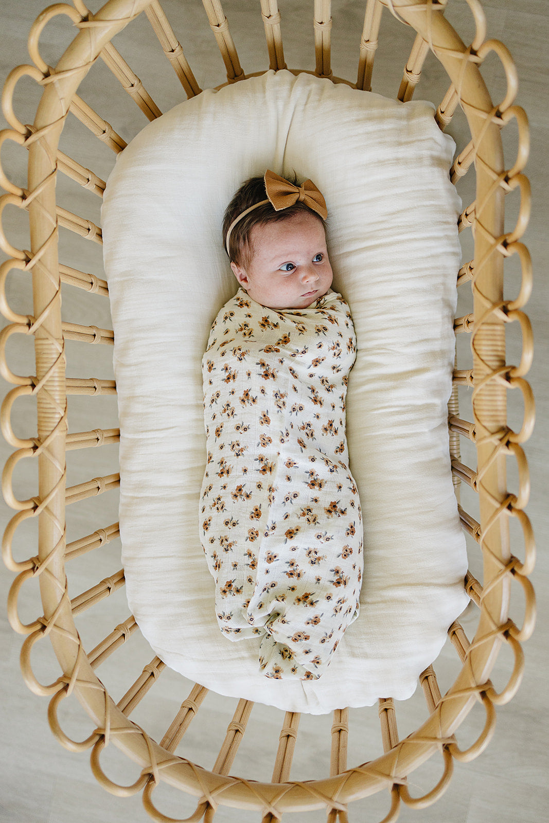 Autumn Bloom Muslin Swaddle Blanket - HoneyBug 