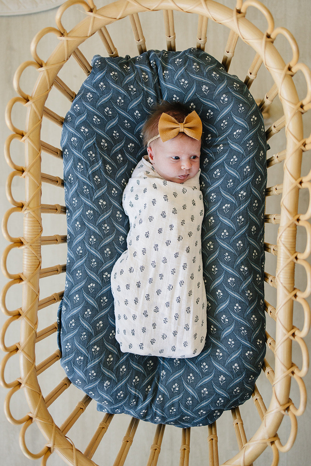 Cream Berry Muslin Swaddle Blanket - HoneyBug 