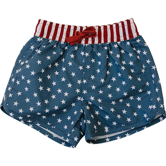 Stars and Stripes Swim Shorts - HoneyBug 