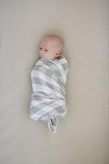Coastal Plaid Muslin Swaddle Blanket - HoneyBug 
