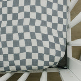 Dusty Blue Wavy Checkered Muslin Crib Sheet - HoneyBug 