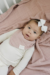 Dusty Rose Muslin Bib - HoneyBug 