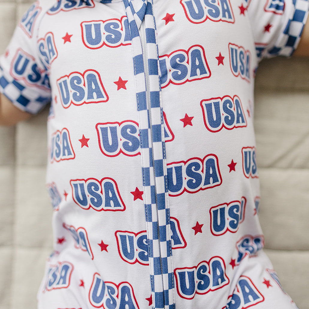 Bamboo Shorty Romper | USA
