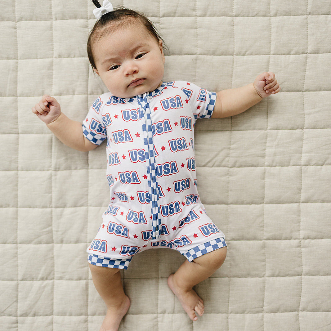 Bamboo Shorty Romper | USA