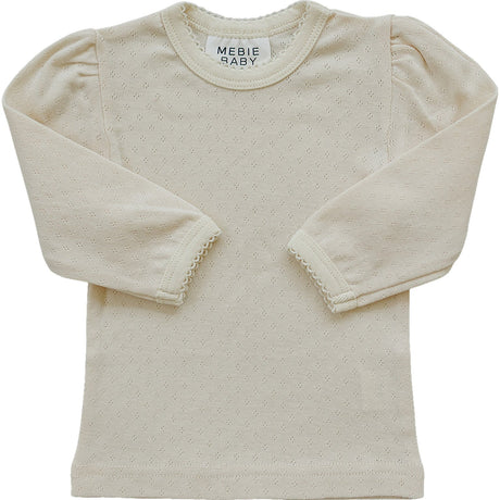 Cream Pointelle Long Sleeve Tee - HoneyBug 
