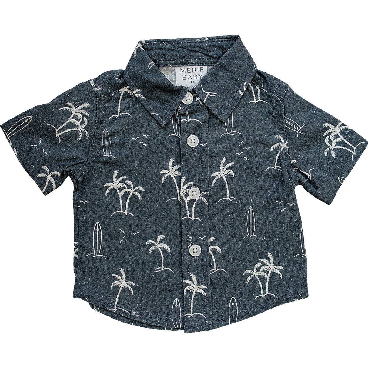 Navy Surfer Linen Button Up Shirt - HoneyBug 