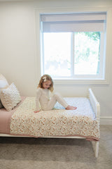 Meadow Floral + Dusty Rose Twin Muslin Quilt - HoneyBug 