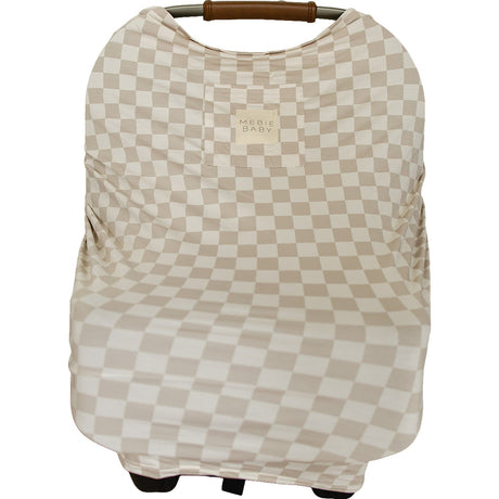 Taupe Checkered Bamboo Multi-Use Cover - HoneyBug 