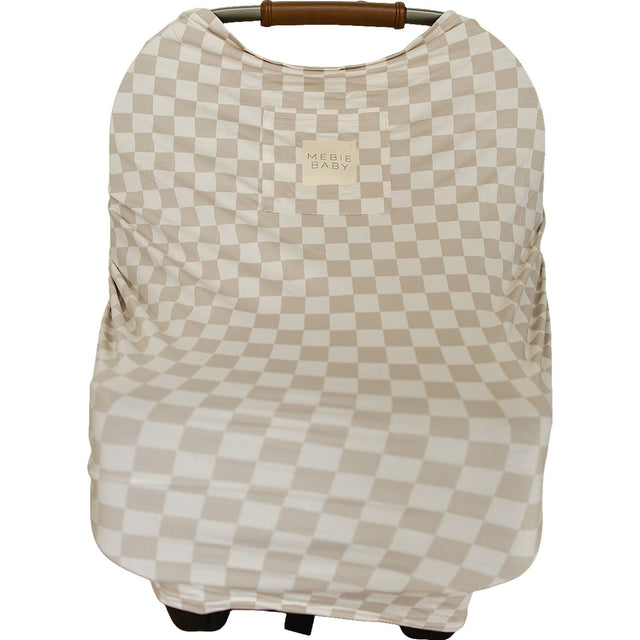 Taupe Checkered Bamboo Multi-Use Cover - HoneyBug 