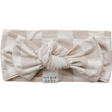 Taupe Checkered Bamboo Head Wrap - HoneyBug 