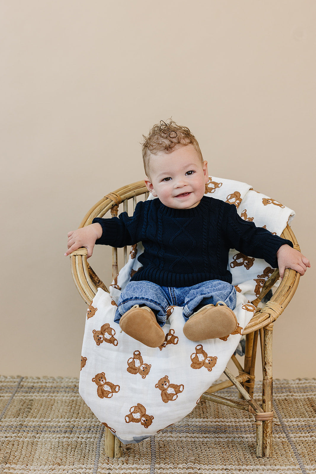 Navy Cable Knit Sweater - HoneyBug 