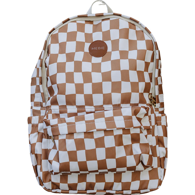 Rust Wavy Checkered Large Backpack - HoneyBug 