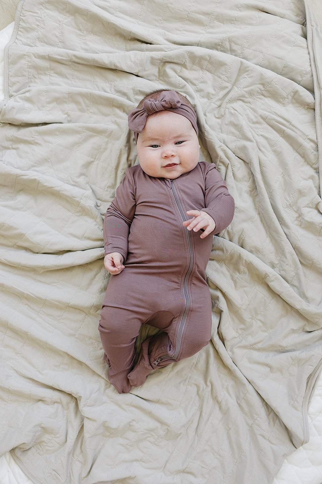 Plum Bamboo Footed Zipper - HoneyBug 