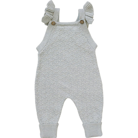 Grey Ruffle Knit Overalls - HoneyBug 